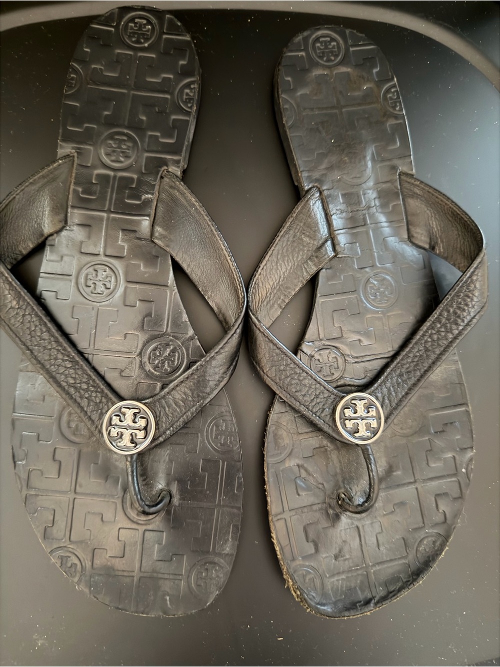 Tory Burch Thora Leather Thong Sandals